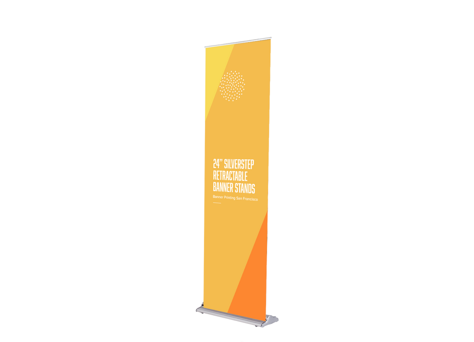 24” Silverstep Retractable Banner Stands