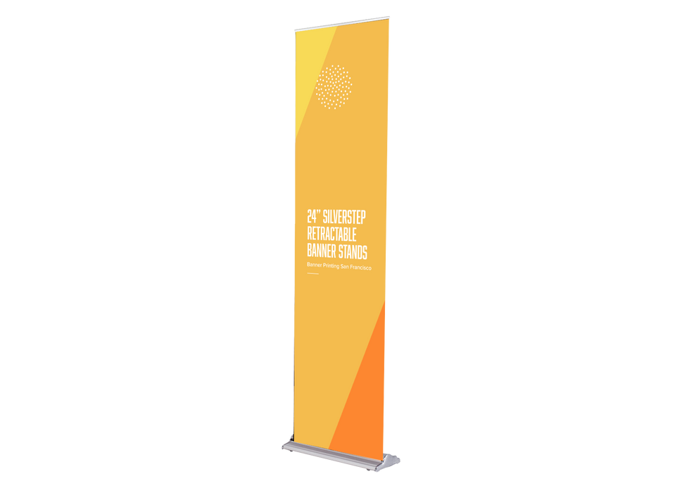 24” Silverstep Retractable Banner Stands